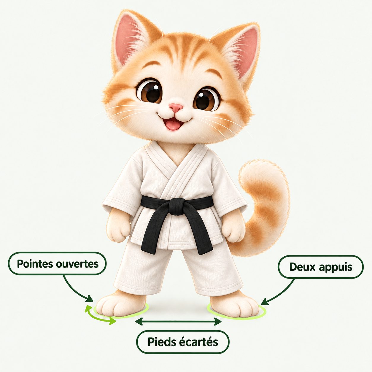 Illustration pédagogique de Hachiji dachi
