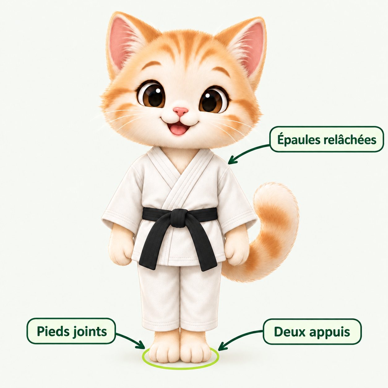Illustration pédagogique de Heisoku dachi