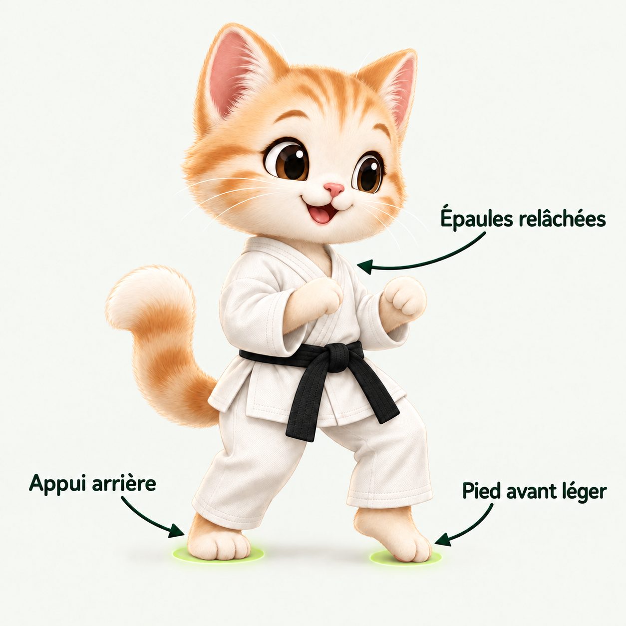 Illustration pédagogique de Neko ashi dachi