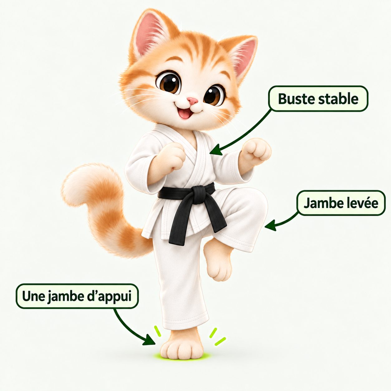 Illustration pédagogique de Sagi ashi dachi