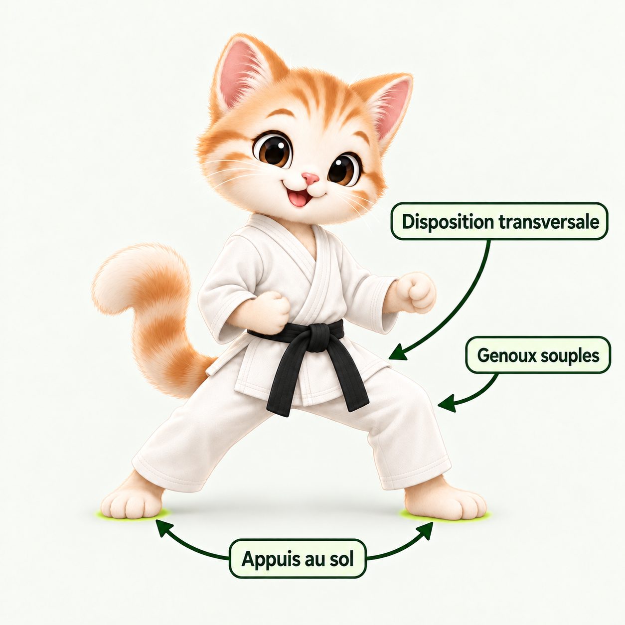 Illustration pédagogique de Yoko Seishan dachi