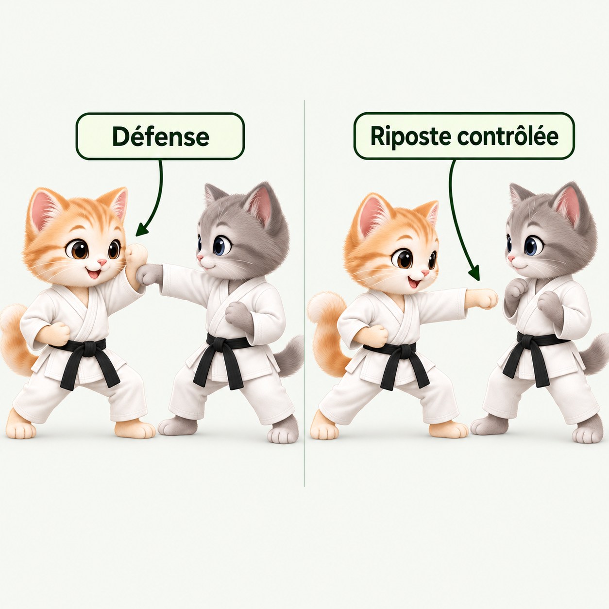 Illustration pédagogique de Défense puis riposte