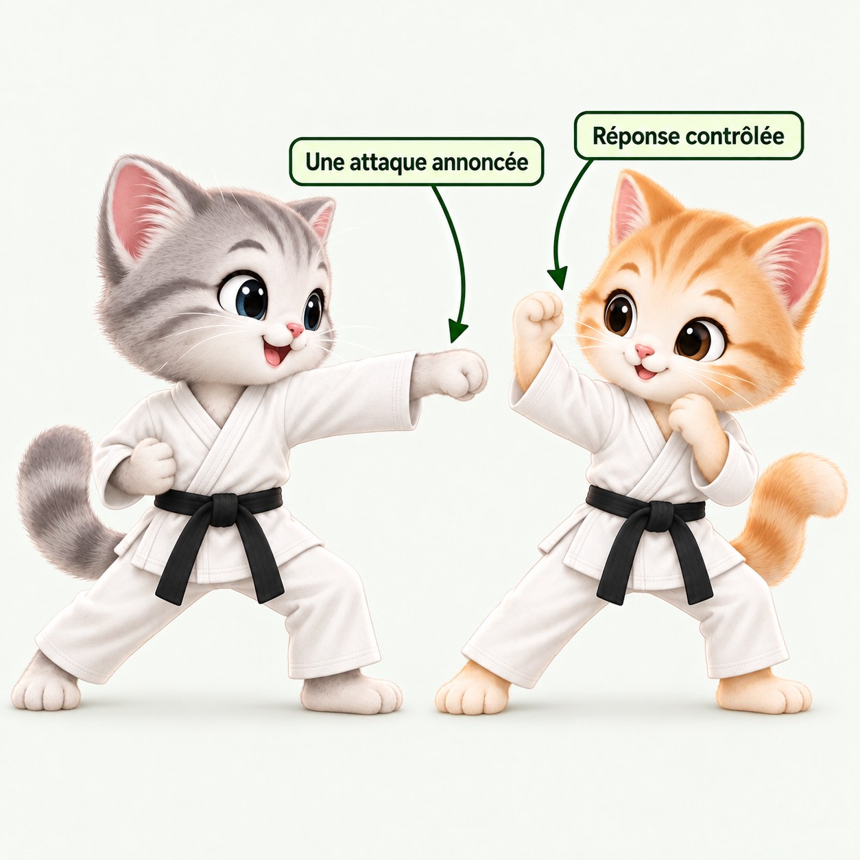 Illustration pédagogique de Ippon kumite