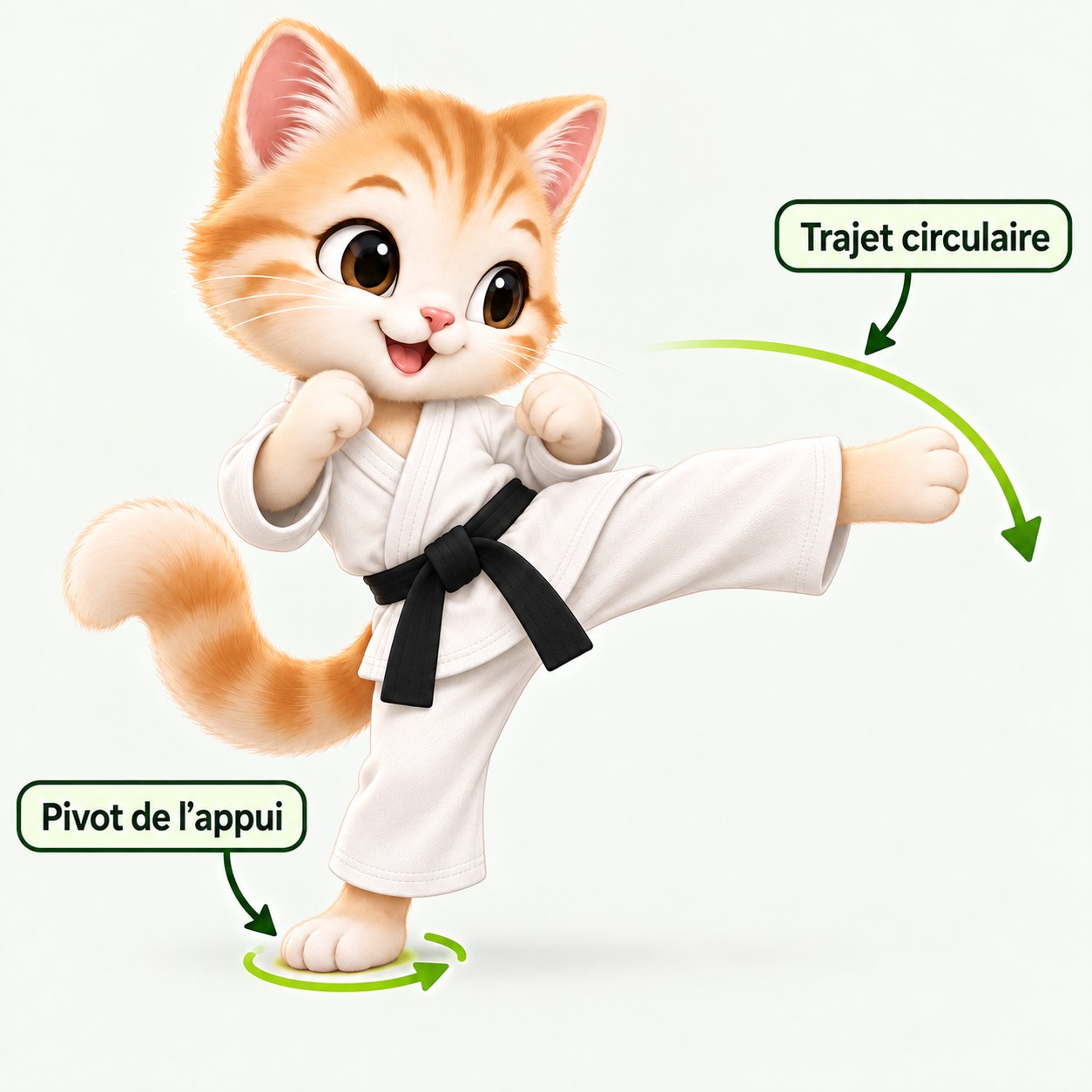 Illustration pédagogique de Mawashi geri