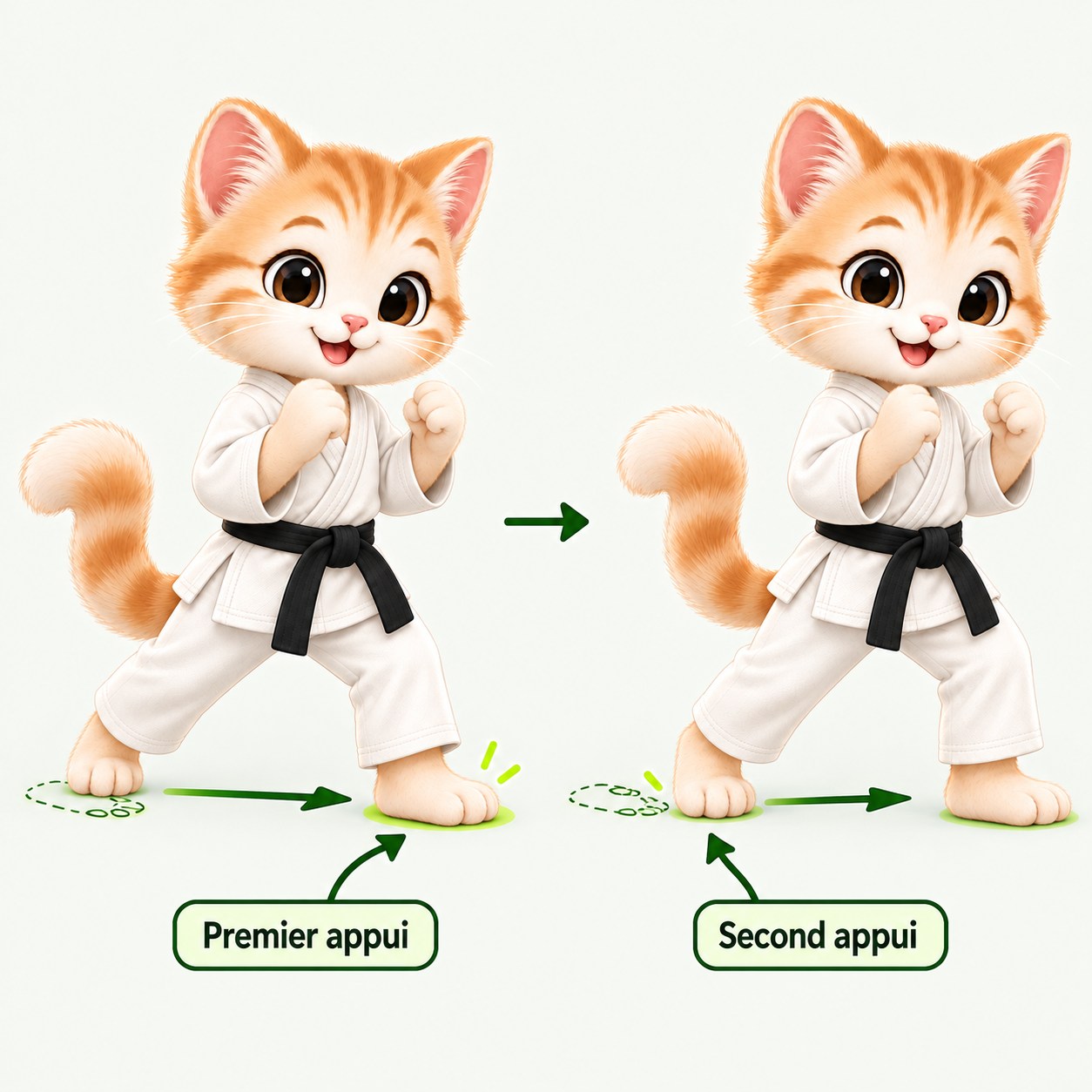 Illustration pédagogique de Okuri ashi